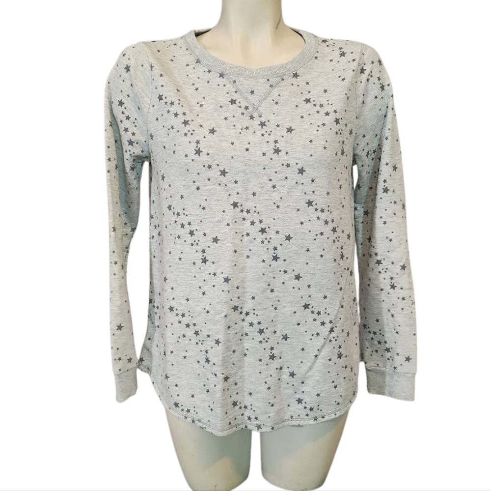 Gray Star-Patterned Women's Sonoma Top Size XS